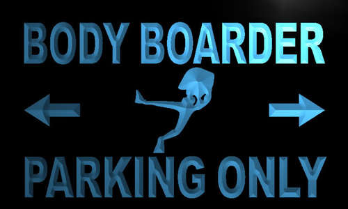 Body Boarder Parking Only Neon Light Sign